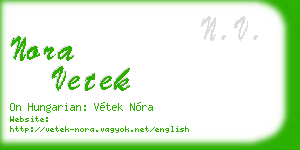 nora vetek business card